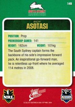 2009 Select Classic #149 Roy Asotasi Back